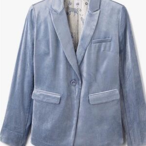 CAbi Light Blue Velvet Blazer